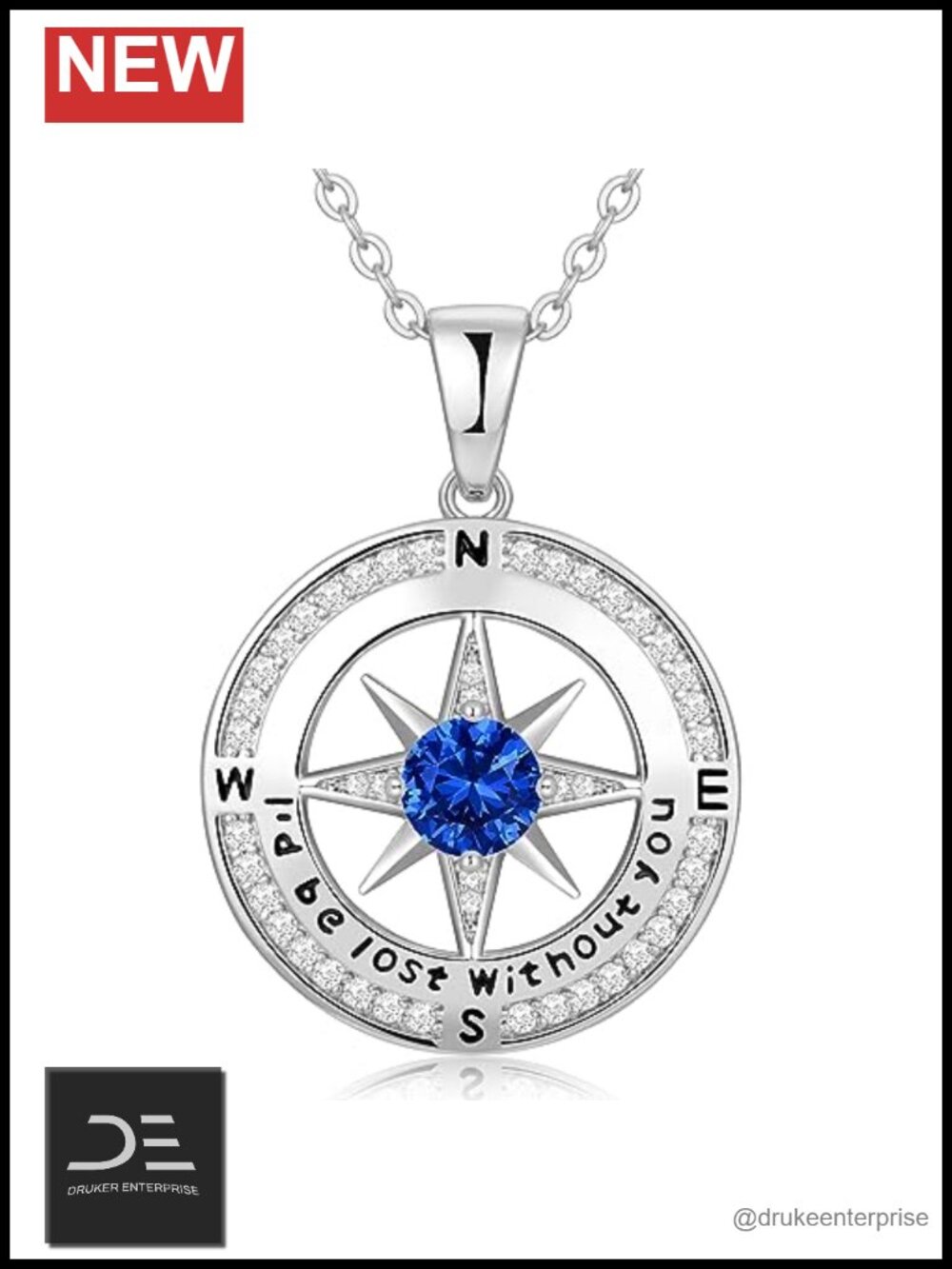 18K Gold Filled S925 Sterling Silver Compass Pendant Necklace - Gift for Her